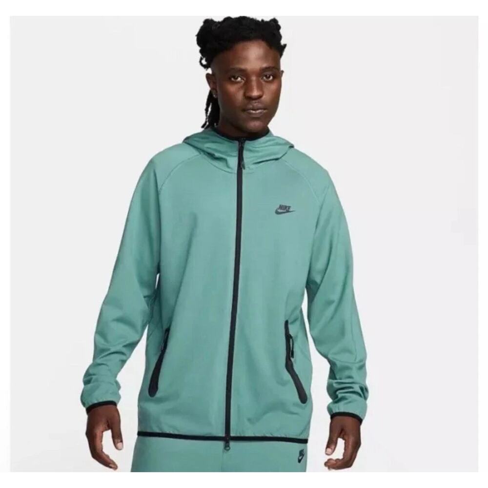 Nike Tech Lightweight Knit Full-Zip Hoodie Mens Size‎ S Green FD4501-361 $125